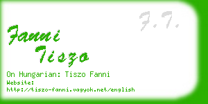 fanni tiszo business card